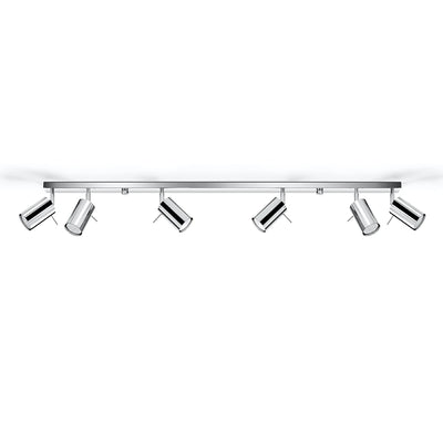 Sollux Lighting LED takspot med kromring, 6x GU10 socklar, IP20, aluminium, CE RoHS