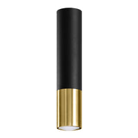 Sollux Lighting LED takspotlight LOOPEZ Svart Guld, 1x GU10, IP20, Aluminium, CE RoHS