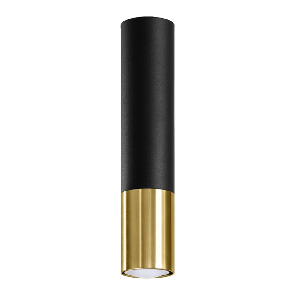 Sollux Lighting LED takspotlight LOOPEZ Svart Guld, 1x GU10, IP20, Aluminium, CE RoHS