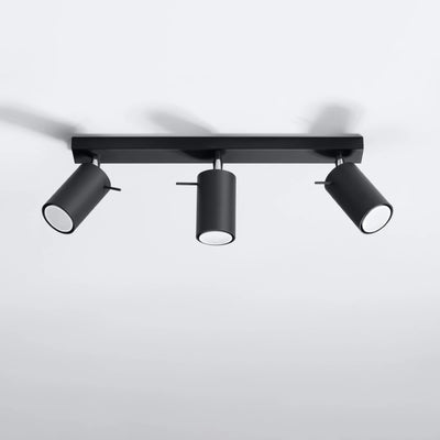 Sollux Lighting LED takspotlight RING Svart, 3xGU10, IP20, aluminium, CE RoHS