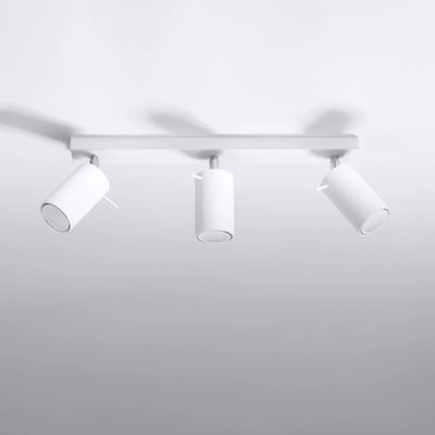 Sollux Lighting LED takspot med 3x GU10-socklar, IP20, 220-240V, Matt mässing i guld