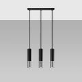 Sollux Lighting LED hänglampa Svart Krom LOOPEZ, 3x GU10 socklar, IP20, aluminium, 220-240V