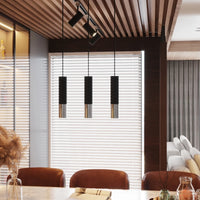 Sollux Lighting LED hänglampa Svart Krom LOOPEZ, 3x GU10 socklar, IP20, aluminium, 220-240V