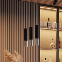 Sollux Lighting LED hänglampa Svart Krom LOOPEZ, 3x GU10 socklar, IP20, aluminium, 220-240V