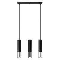 Sollux Lighting LED hänglampa Svart Krom LOOPEZ, 3x GU10 socklar, IP20, aluminium, 220-240V