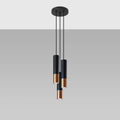 Sollux Lighting LED hänglampa Svart Koppar LOOPEZ, 3xGU10, E27, 220-240V, IP20, Aluminium, CE RoHS