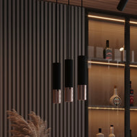Sollux Lighting LED hänglampa Svart Koppar LOOPEZ, 3xGU10, E27, 220-240V, IP20, Aluminium, CE RoHS