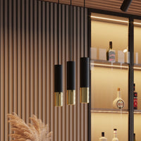Sollux Lighting LED hänglampa Svart Guld LOOPEZ, 1xGU10, Aluminium, IP20, 220-240V, CE RoHS