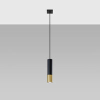 Sollux Lighting LED hänglampa Svart Guld LOOPEZ, 1xGU10, Aluminium, IP20, 220-240V, CE RoHS