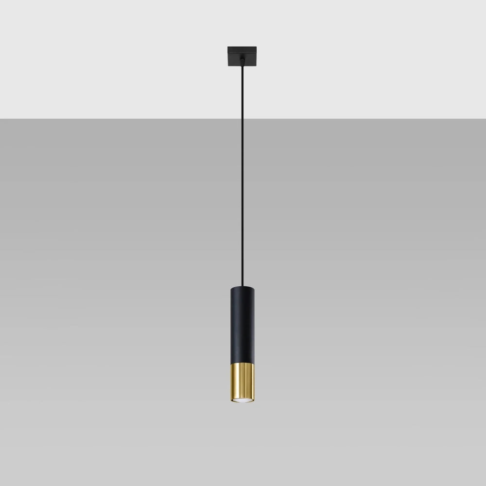 Sollux Lighting LED pendant lamp Black Gold LOOPEZ, 1xGU10, Aluminium, IP20, 220-240V, CE RoHS