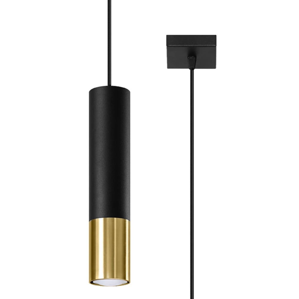 Sollux Lighting LED pendant lamp Black Gold LOOPEZ, 1xGU10, Aluminium, IP20, 220-240V, CE RoHS