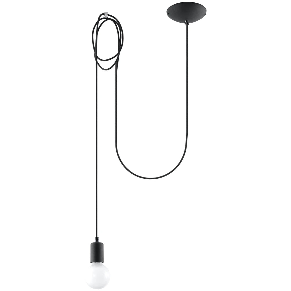 Sollux Lighting LED pendant lamp Edison 1 Black, 220-240V, IP20, 50W max, Aluminium and Steel, CE RoHS