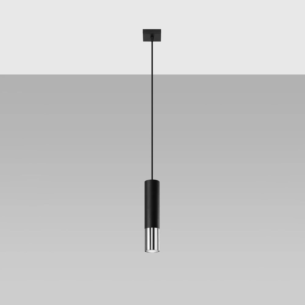 Sollux Lighting LED pendant lamp Loopez Black Chrome, 1x GU10, IP20, 220-240V, Aluminium