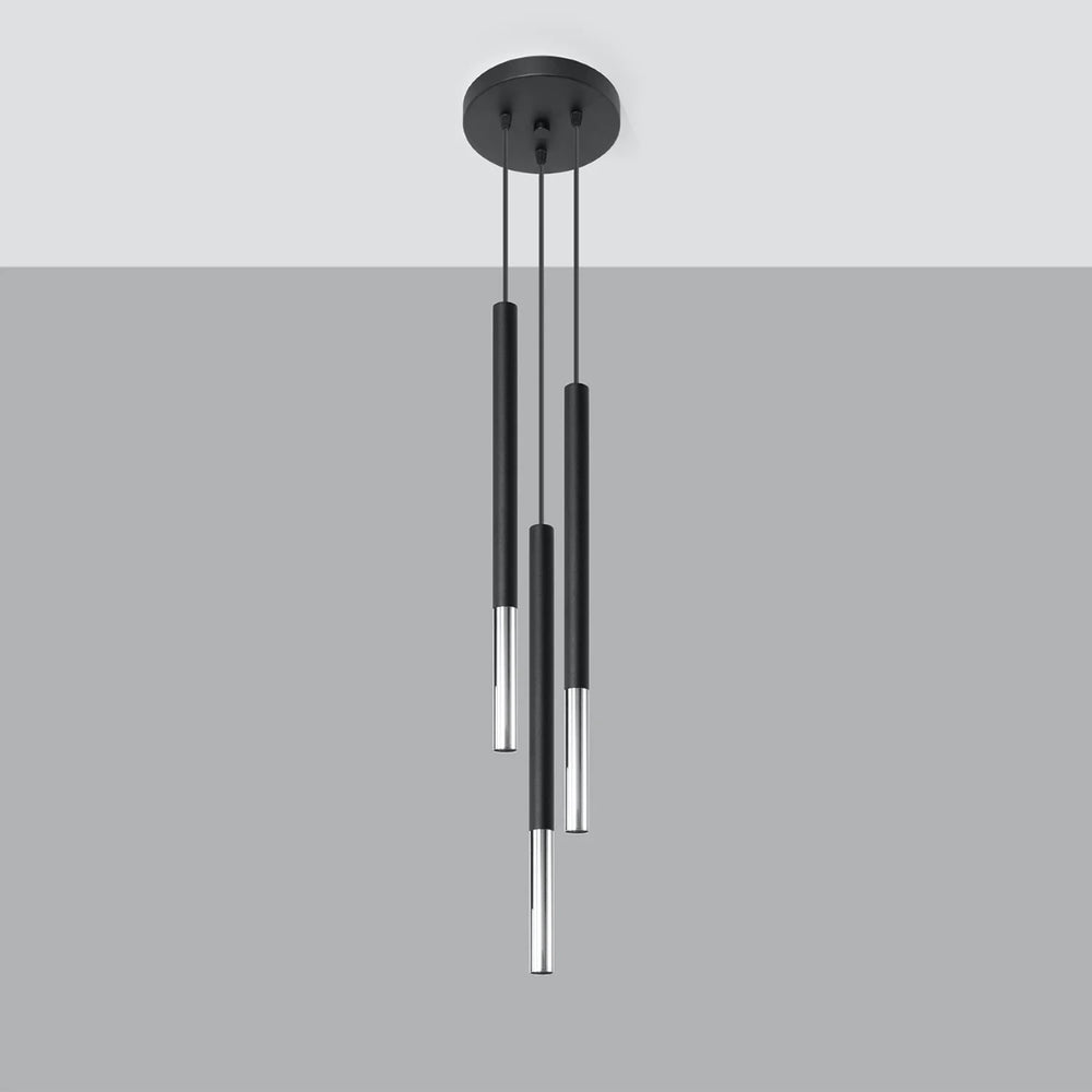 Sollux Lighting LED pendellampa MOZAICA 3xG9 socklar, Svart Krom, Aluminium, IP20, CE RoHS