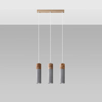 Sollux Lighting LED pendant lamp ZANE with 3 x GU10 sockets, Beton Wood finish, IP20, CE RoHS certified