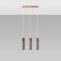 Sollux Lighting LED pendant lamp ZANE with 3 x GU10 sockets, Beton Wood finish, IP20, CE RoHS certified