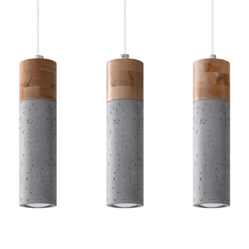 Sollux Lighting LED pendant lamp ZANE with 3 x GU10 sockets, Beton Wood finish, IP20, CE RoHS certified