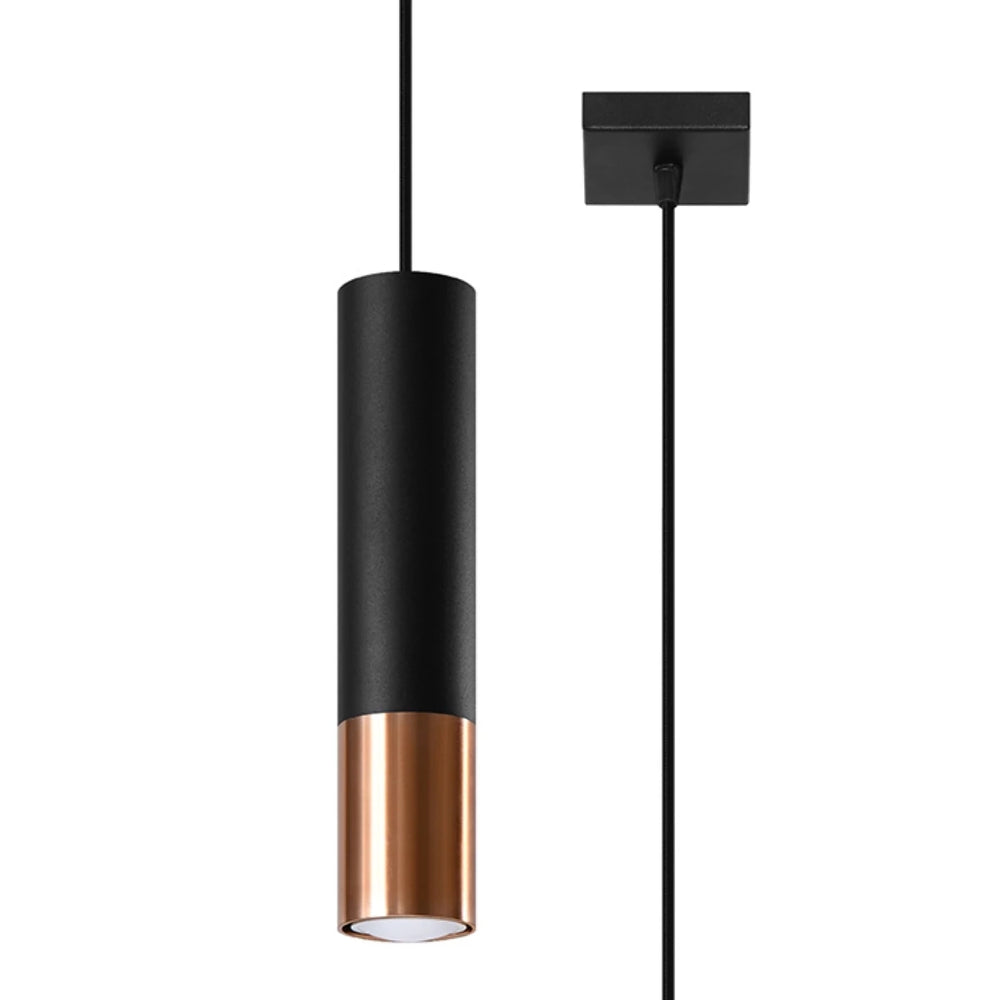 Sollux Lighting LED hänglampa LOOPEZ Svart Koppar, 1xGU10, E27 sockel, IP20, Aluminium, 220-240V