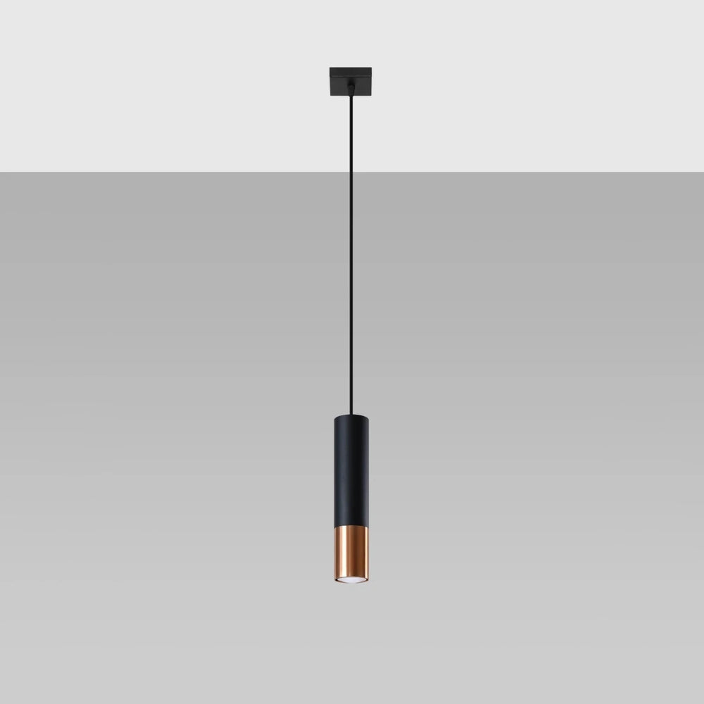 Sollux Lighting LED hänglampa LOOPEZ Svart Koppar, 1xGU10, E27 sockel, IP20, Aluminium, 220-240V