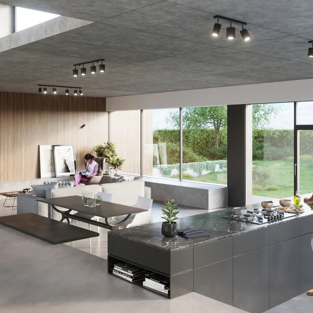 Sollux Lighting MERIDA LED takspot Svart, 4xGU10, IP20, aluminium, CE RoHS, 220-240V