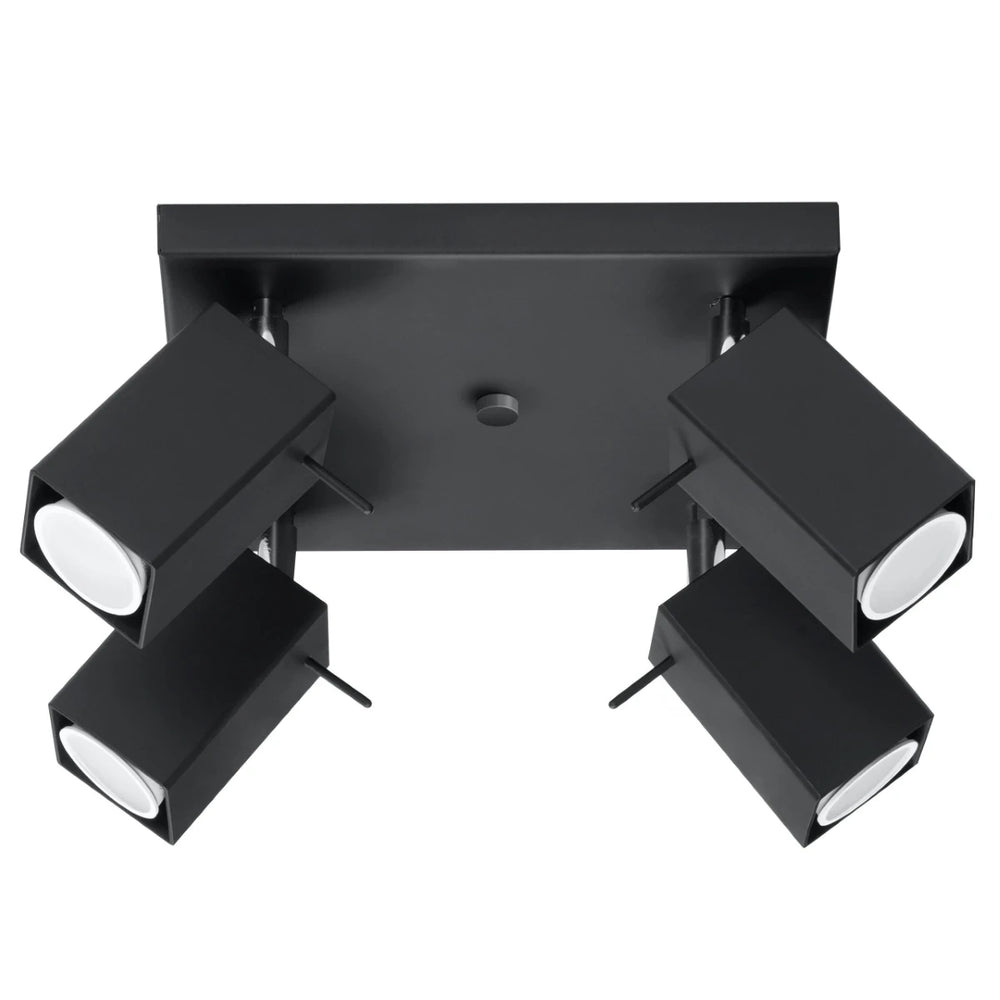 Sollux Lighting MERIDA LED takspot Svart, 4xGU10, IP20, aluminium, CE RoHS, 220-240V
