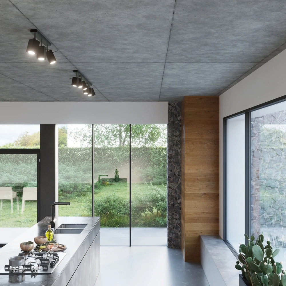 Sollux Lighting MERIDA LED takspot Svart, 4xGU10, IP20, aluminium, CE RoHS, 220-240V