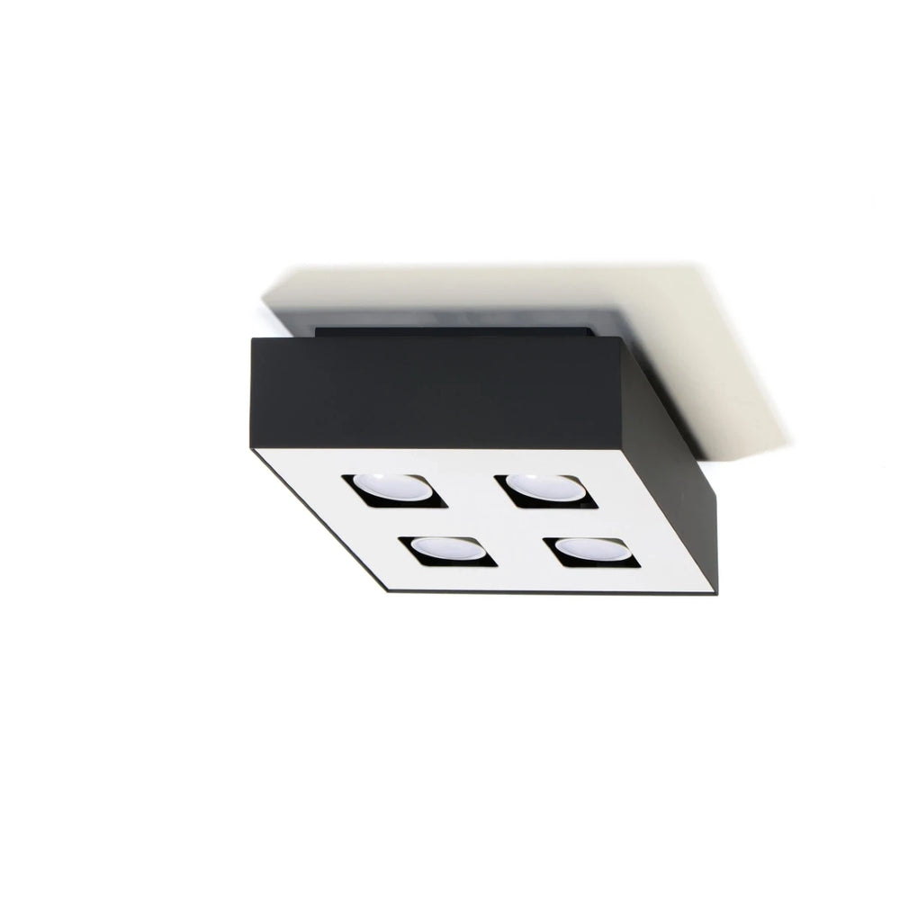 Sollux Lighting MONO 4 takspotlight Svart, LED-kompatibel, IP20, Aluminium, 220-240V, 4x35W max