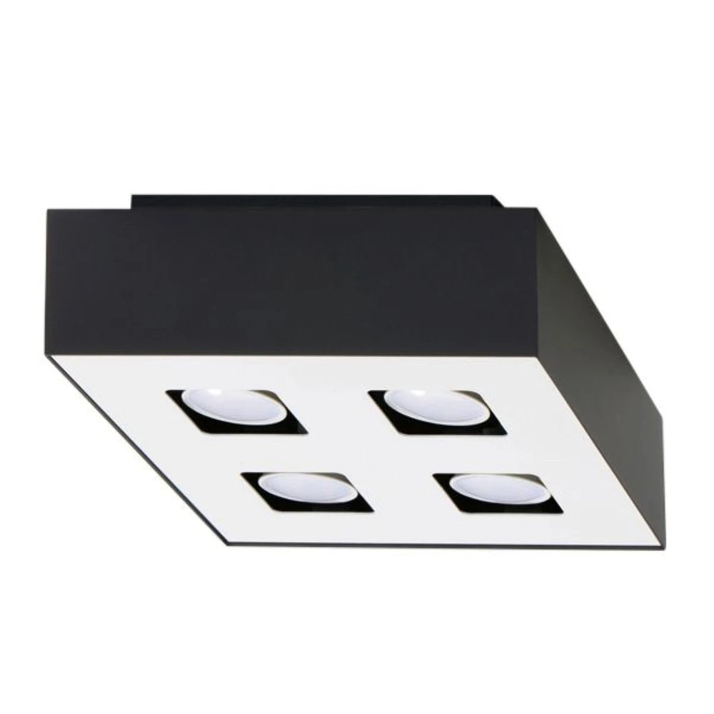 Sollux Lighting MONO 4 takspotlight Svart, LED-kompatibel, IP20, Aluminium, 220-240V, 4x35W max