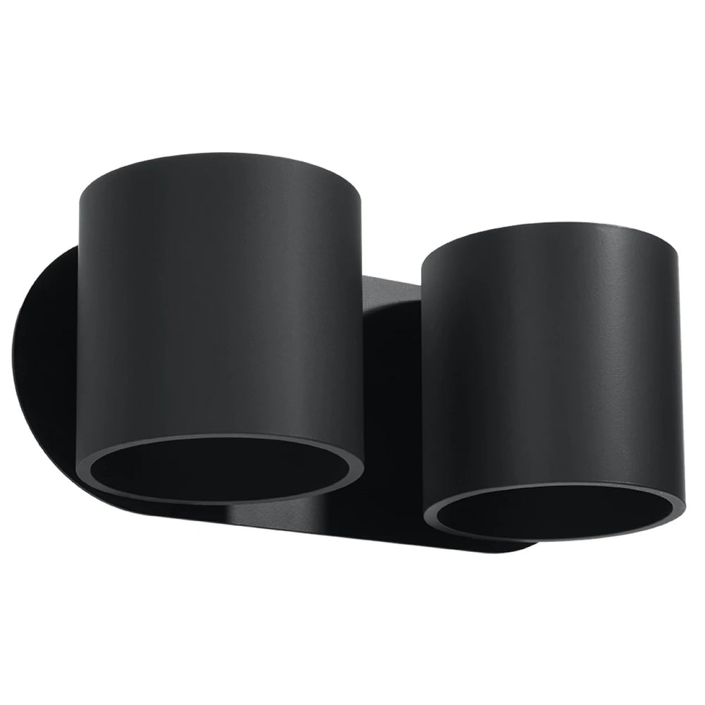 Sollux Lighting ORBIS 2 vägglampa Svart, LED-kompatibel, IP20, Aluminium, 220-240V, max 50W, CE RoHS