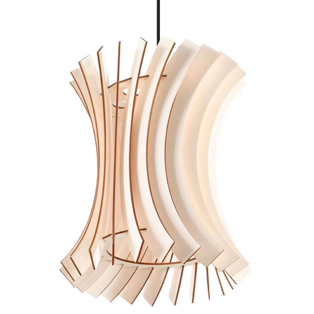 Sollux Lighting ORIANA hänglampa trä, LED-kompatibel, 220-240V, IP20, Matt guldfinish i mässing