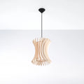 Sollux Lighting ORIANA hänglampa trä, LED-kompatibel, 220-240V, IP20, Matt guldfinish i mässing