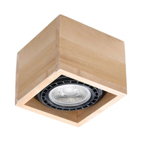 Sollux Lighting QUATRO 1 LED takspot, naturträ, IP20, 220-240V, max 50W, CE RoHS