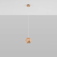 Sollux Lighting Woody hänglampa naturträ, LED-kompatibel upp till 50W, IP20, CE RoHS, Matt guld finish