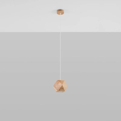 Sollux Lighting Woody hänglampa naturträ, LED-kompatibel upp till 50W, IP20, CE RoHS, Matt guld finish