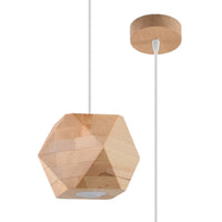 Sollux Lighting Woody hänglampa naturträ, LED-kompatibel upp till 50W, IP20, CE RoHS, Matt guld finish