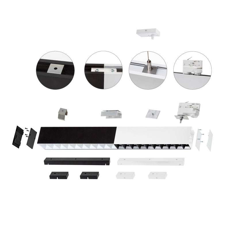 Spectrum ALLDAY Inspire One LED taklampa 35W 230V 3000K 4350 lumen 115° IP20 Svart 1120mm