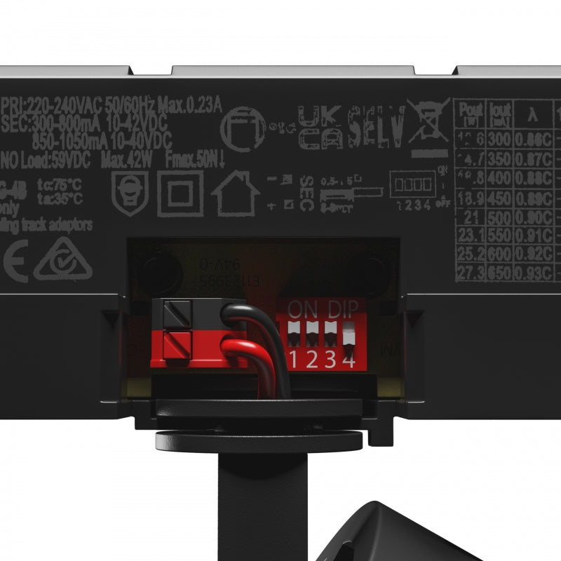 Spectrum ARTEMIDA Maxi LED Skenspotlight 12-42W 4000K 4500 lumen CRI>90 IP20 3-Fas Svart Aluminium