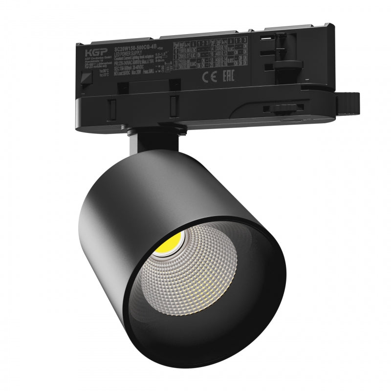 Spectrum ARTEMIDA MINI LED Track Light 3-Phase 20W 3000K 230V 2300 lumens CRI>90 IP20 Black