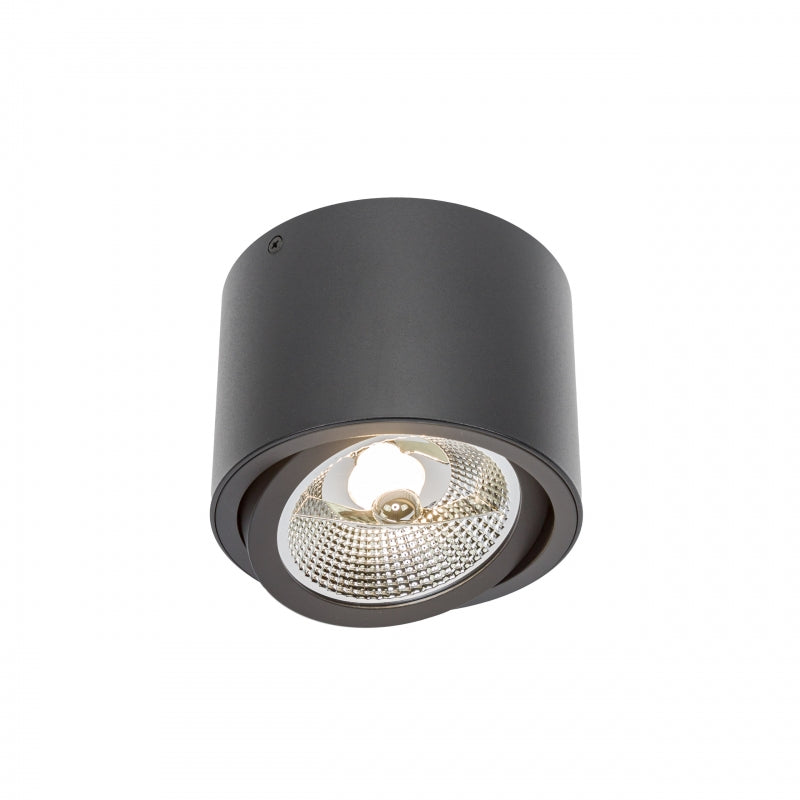 Spectrum CHLOE AR111 GU10 LED taklampa, IP20, rund justerbar svart aluminiumhölje, 20W max 250V