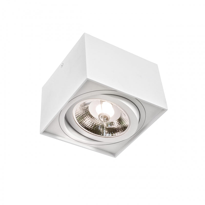 Spectrum CHLOE AR111 GU10 LED utanpåliggande takarmatur, IP20 Vit aluminiumhölje, 20W max 250V