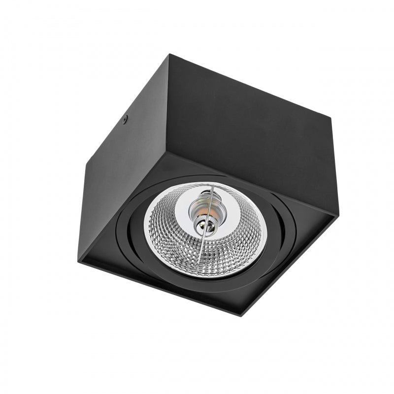 Spectrum CHLOE AR111 GU10 ytmonterad LED-armatur, max 20W, IP20, svart taklampa i aluminium