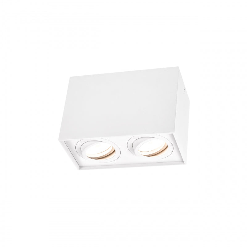 Spectrum CHLOE DUO White Rectangle Adjustable Ceiling Spot Light 2xGU10 Surface Mounted IP20 Indoor