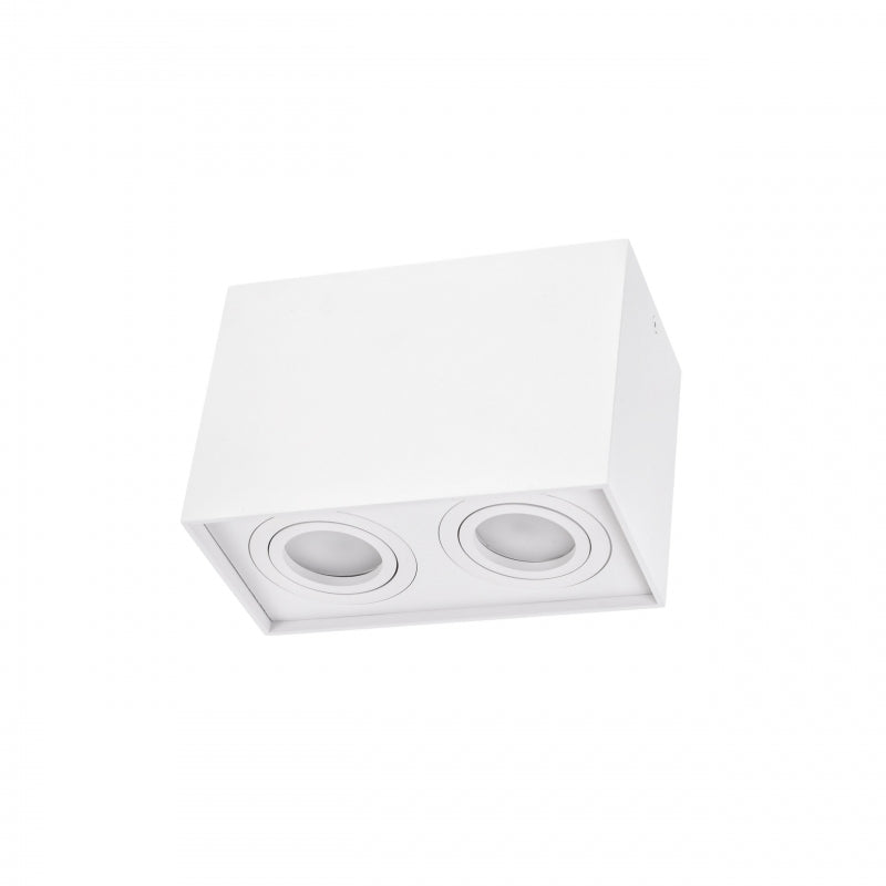 Spectrum CHLOE DUO Vit Rektangulär Justerbar Takspotlight 2xGU10 Ytmonterad IP20 Inomhus