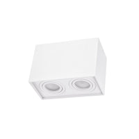 Spectrum CHLOE DUO White Rectangle Adjustable Ceiling Spot Light 2xGU10 Surface Mounted IP20 Indoor