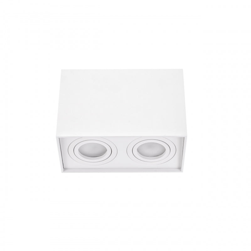 Spectrum CHLOE DUO White Rectangle Adjustable Ceiling Spot Light 2xGU10 Surface Mounted IP20 Indoor