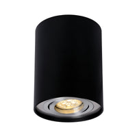 Spectrum CHLOE GU10 LED takspotlight, IP20 Svart Silver justerbar rund, 250V max 10W, aluminium