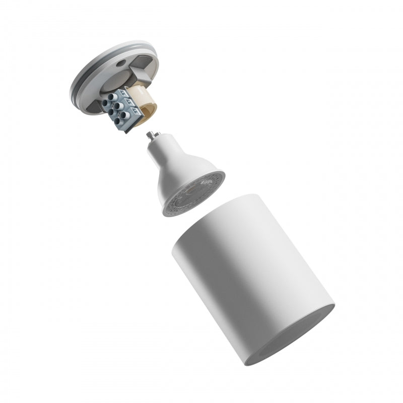 Spectrum CHLOE GU10 Ytmonterad LED Spot Light 250V IP44 Aluminium Vit Rund 70x90mm