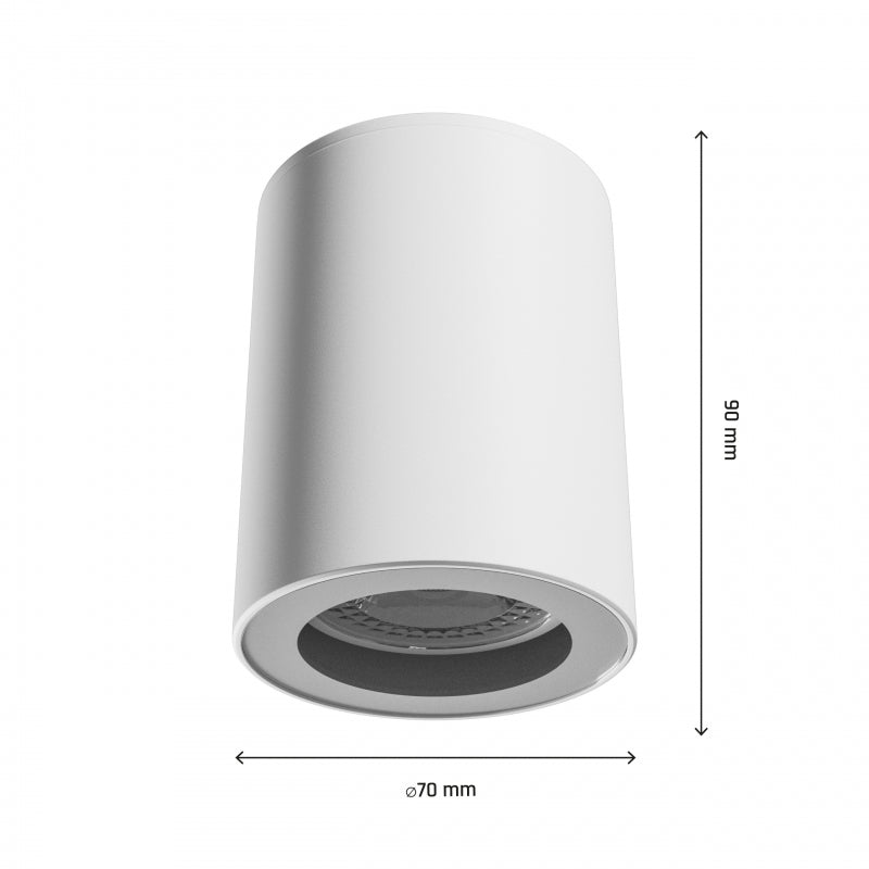 Spectrum CHLOE GU10 Ytmonterad LED Spot Light 250V IP44 Aluminium Vit Rund 70x90mm