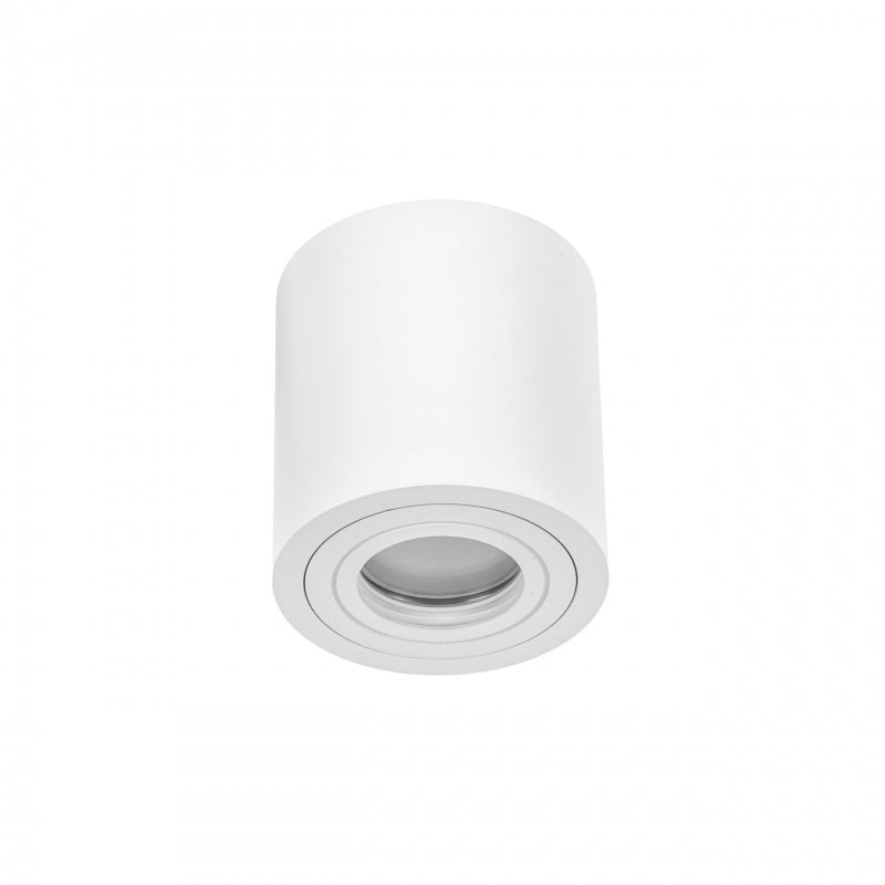 Spectrum CHLOE GU10 surface-mounted ceiling luminaire, White, IP65, Aluminum Glass, 250V, 90x97mm