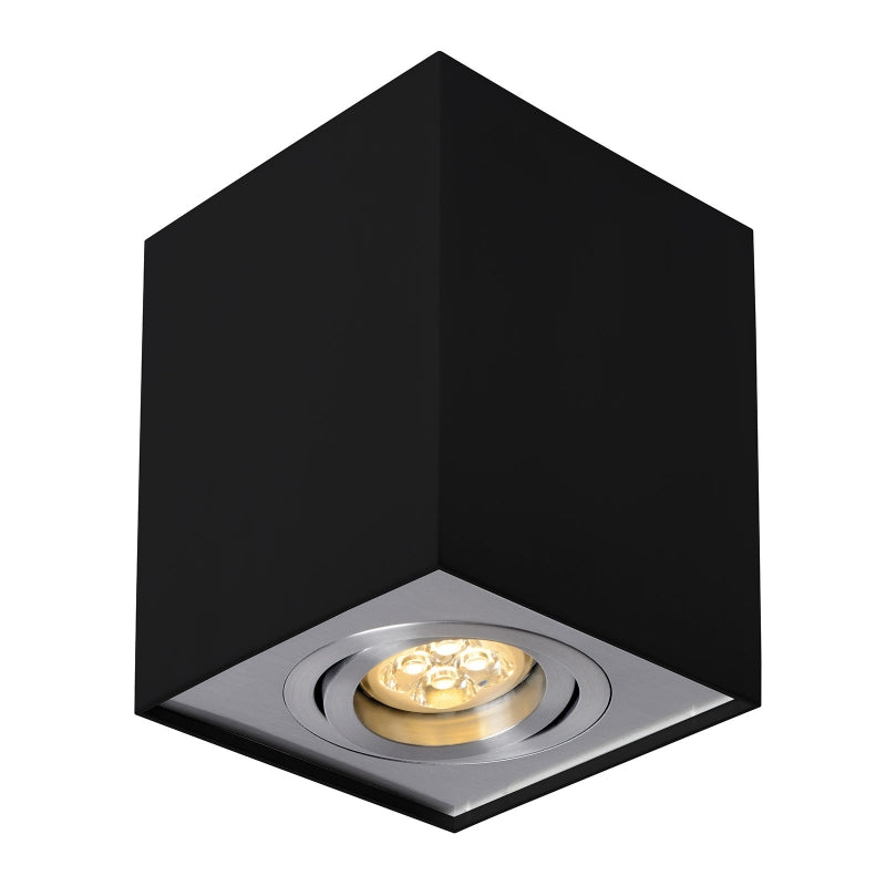 Spectrum CHLOE GU10 Ytmonterad LED-spotlight, Justerbar Svart Silver, IP20, 250V, Max 10W
